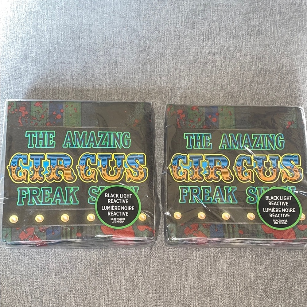 The Amazing Circus Freak Show Blacklight Haunted Halloween Party Napkins